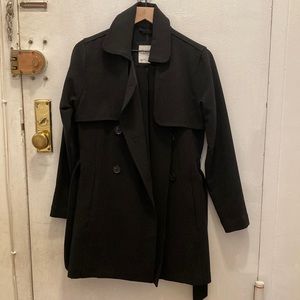 Abercrombie and Fitch black trench coat size small